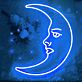 Crescent Moon Face LED Neon Sign
