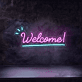 'Welcome 2' neon sign