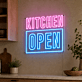 Kitchen Open Neon Sign for Restaurants and Home Kitchens