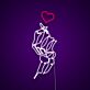 Skeleton Hand Finger Heart LED Neon Sign