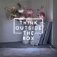 Think Outside The Box Neon Sign v2 for Inspirational and Creative Spaces