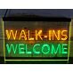 Walk-Ins Welcome Dual LED Neon Sign for Beauty and Massage Studios