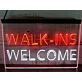Walk-Ins Welcome Dual LED Neon Sign for Beauty and Massage Studios