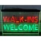 Walk-Ins Welcome Dual LED Neon Sign for Beauty and Massage Studios