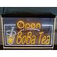 Open Boba Tea Cup LED Hanging Sign