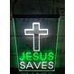 Jesus Saves Cross LED Hanging Sign