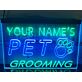 Personalized Pet Grooming Paw Print Dual LED Neon Sign
