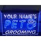 Personalized Pet Grooming Paw Print Dual LED Neon Sign
