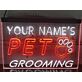 Personalized Pet Grooming Paw Print Dual LED Neon Sign