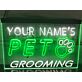 Personalized Pet Grooming Paw Print Dual LED Neon Sign
