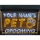 Personalized Pet Grooming Paw Print Dual LED Neon Sign