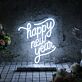 Vertical Happy New Year Script LED Neon Sign