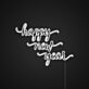 Wide Happy New Year Script LED Neon Sign