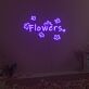 Flowers Lettering LED Neon Sign with Floral Accents