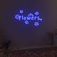 Flowers Lettering LED Neon Sign with Floral Accents