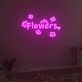 Flowers Lettering LED Neon Sign with Floral Accents