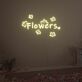 Flowers Lettering LED Neon Sign with Floral Accents