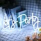 Pink Let's Party Neon Sign for Party and Social Spaces