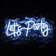 Pink Let's Party Neon Sign for Party and Social Spaces