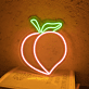 Peach with Leaf LED Neon Sign