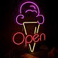 Ice Cream Open Neon Sign for Sweet and Fun Spaces