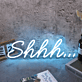 Shhh Blue Neon Sign for Quiet and Relaxation Spaces