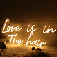 Love Is In The Hair Yellow Neon Sign for Beauty Salons