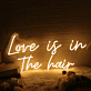 Love Is In The Hair Yellow Neon Sign for Beauty Salons