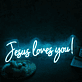 Jesus Loves You Blue Neon Sign for Religious and Spiritual Spaces