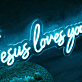 Jesus Loves You Blue Neon Sign for Religious and Spiritual Spaces