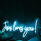Jesus Loves You Blue Neon Sign for Religious and Spiritual Spaces