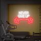 Never Give Up Barbell LED Neon Sign