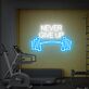Never Give Up Barbell LED Neon Sign