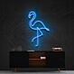 Standing Flamingo Blue Outline LED Neon Sign