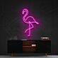Standing Flamingo Blue Outline LED Neon Sign