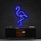 Standing Flamingo Blue Outline LED Neon Sign