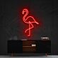 Standing Flamingo Blue Outline LED Neon Sign