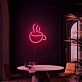 Steaming Coffee Cup LED Neon Sign for Cafes and Coffee Shops