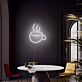 Steaming Coffee Cup LED Neon Sign for Cafes and Coffee Shops