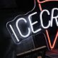 Ice Cream Cone with ICE CREAM Lettering LED Neon Sign