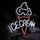 Ice Cream Cone with ICE CREAM Lettering LED Neon Sign
