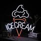 Ice Cream Cone with ICE CREAM Lettering LED Neon Sign