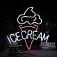 Ice Cream Cone with ICE CREAM Lettering LED Neon Sign