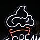 Ice Cream Cone with ICE CREAM Lettering LED Neon Sign
