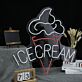 Ice Cream Cone with ICE CREAM Lettering LED Neon Sign