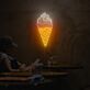 White and Orange Ice Cream Cone LED Neon Sign