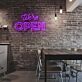 We’re OPEN Two-Line Blue LED Neon Sign