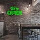 We’re OPEN Two-Line Blue LED Neon Sign