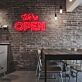 We’re OPEN Two-Line Blue LED Neon Sign