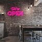 We’re OPEN Two-Line Blue LED Neon Sign